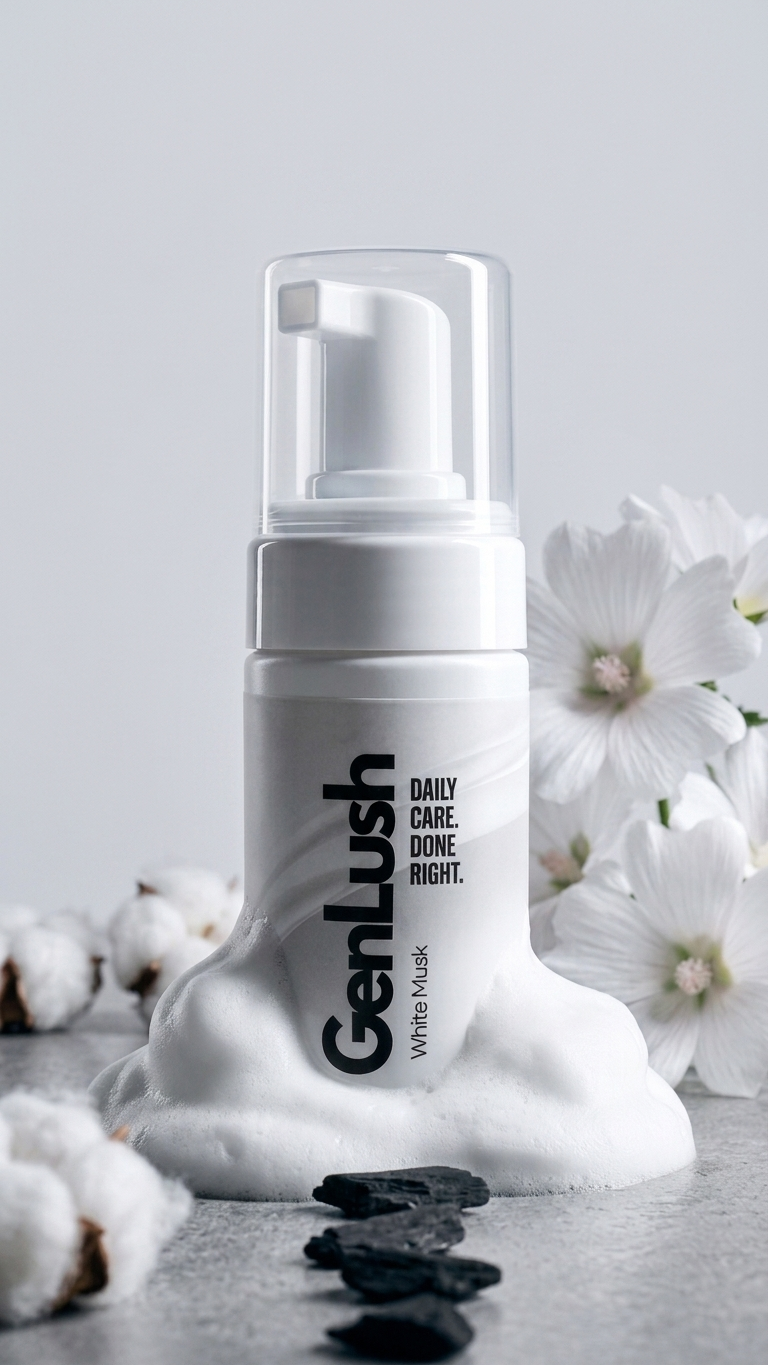 GenLush foam texture with cotton and botanical actives